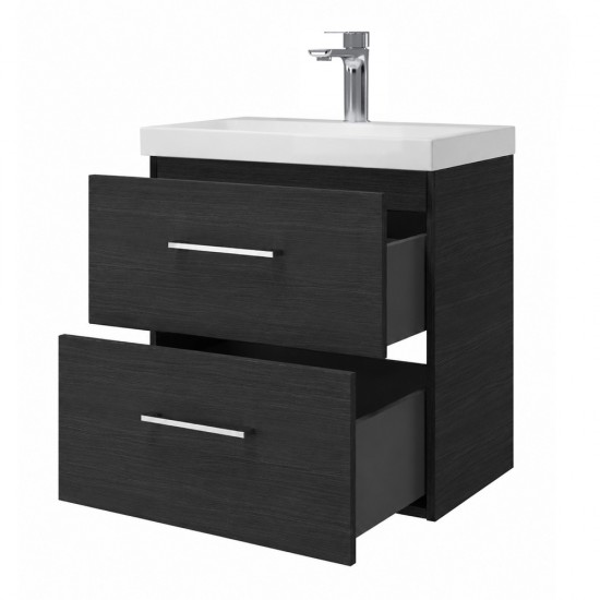 Spintelė voniai Riva SA49C-2K 50 cm Woodflow Ash, stalčiai, su praustuvu