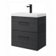 Spintelė voniai Riva SA49C-2K 50 cm Woodflow Ash, stalčiai, su praustuvu