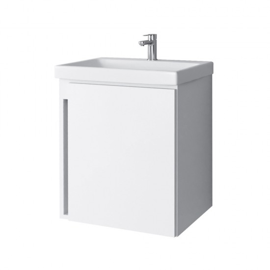 Spintelė voniai Riva SA50A-5E 50 cm balta, durelės, su praustuvu