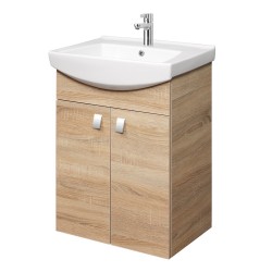 Spintelė voniai Riva SA55-11 55 cm Sonoma Oak, durelės, su praustuvu