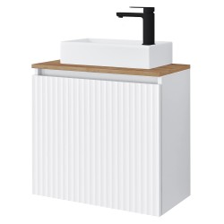 Spintelė voniai Riva SA56A-WH 56 cm balta matinė, durelės, su praustuvu