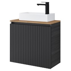 Spintelė voniai Riva SA56A-WH 56 cm Woodfow Ash, durelės, su praustuvu