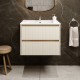 Spintelė voniai Riva SA60G 60 cm Beige matinė, stalčiai,  su praustuvu