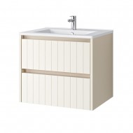 Spintelė voniai Riva SA60G 60 cm Beige matinė, stalčiai,  su praustuvu