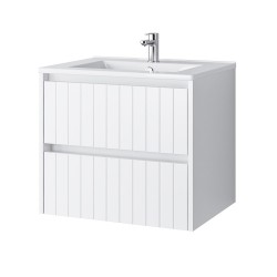 Spintelė voniai Riva SA60G 60 cm balta matinė, stalčiai,  su praustuvu