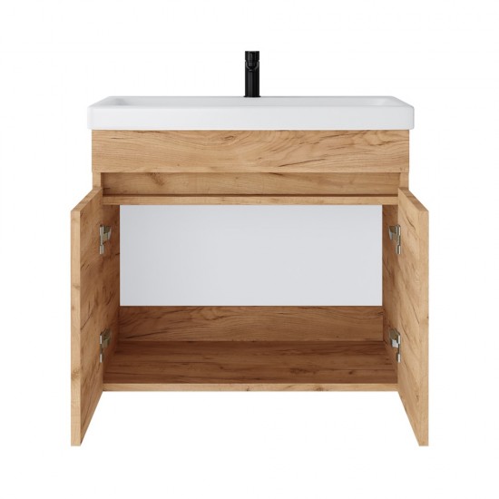 Spintelė voniai Riva SA63-10E 65 cm Gold Craft Oak, durelės,  su praustuvu