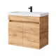 Spintelė voniai Riva SA63-10E 65 cm Gold Craft Oak, durelės,  su praustuvu