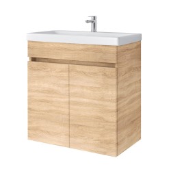 Spintelė voniai Riva SA63-10E 65 cm Sonoma Oak, durelės,  su praustuvu