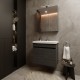 Spintelė voniai Riva SA63-10E 65 cm Woodflow Ash, durelės,  su praustuvu