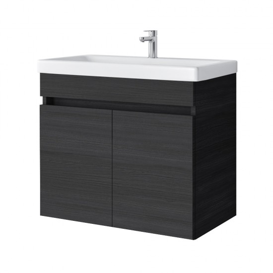 Spintelė voniai Riva SA63-10E 65 cm Woodflow Ash, durelės,  su praustuvu