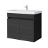 Spintelė voniai Riva SA63-10E 65 cm Woodflow Ash, durelės,  su praustuvu