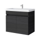 Spintelė voniai Riva SA63-10E 65 cm Woodflow Ash, durelės,  su praustuvu
