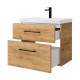 Spintelė voniai Riva SA63-2 65 cm Gold Craft Oak, stalčiai,  su praustuvu