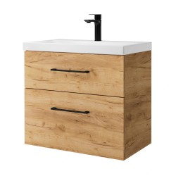 Spintelė voniai Riva SA63-2 65 cm Gold Craft Oak, stalčiai,  su praustuvu