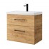 Spintelė voniai Riva SA63-2 65 cm Gold Craft Oak, stalčiai,  su praustuvu