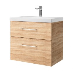 Spintelė voniai Riva SA63-2 65 cm Sonoma Oak, stalčiai,  su praustuvu