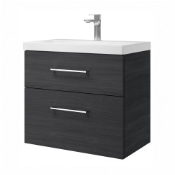 Spintelė voniai Riva SA63-2 65 cm Woodflow Ash, stalčiai,  su praustuvu
