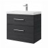 Spintelė voniai Riva SA63-2 65 cm Woodflow Ash, stalčiai,  su praustuvu