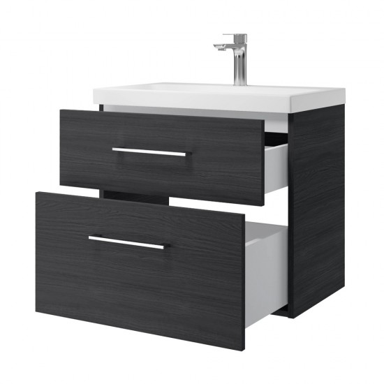 Spintelė voniai Riva SA63-2 65 cm Woodflow Ash, stalčiai,  su praustuvu