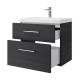 Spintelė voniai Riva SA63-2 65 cm Woodflow Ash, stalčiai,  su praustuvu