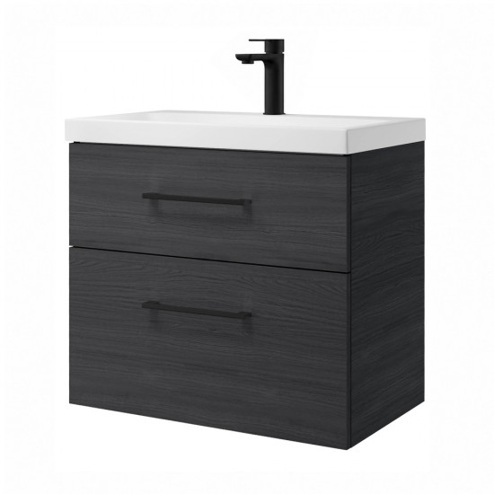 Spintelė voniai Riva SA63-2 65 cm Woodflow Ash, stalčiai,  su praustuvu