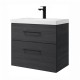Spintelė voniai Riva SA63-2 65 cm Woodflow Ash, stalčiai,  su praustuvu