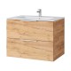 Spintelė voniai Riva SA700-6 70 cm Gold Craft Oak, stalčiai,  su praustuvu