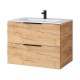 Spintelė voniai Riva SA700-6 70 cm Gold Craft Oak, stalčiai,  su praustuvu