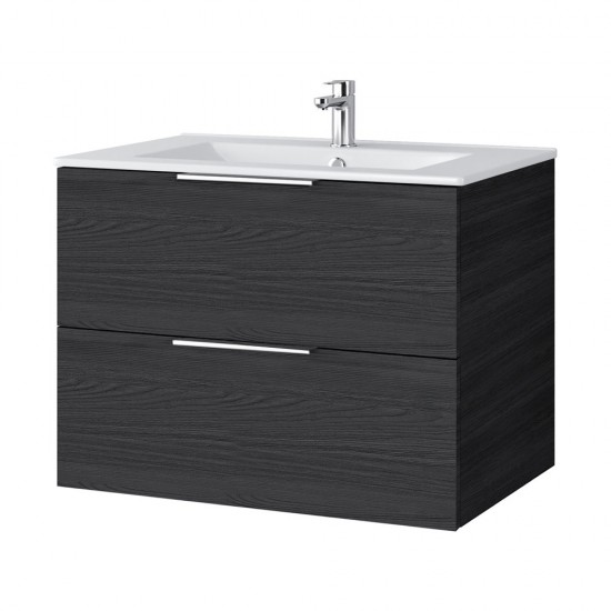 Spintelė voniai Riva SA700-6 70 cm Woodflow Ash, stalčiai,  su praustuvu