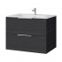 Spintelė voniai Riva SA700-6 70 cm Woodflow Ash, stalčiai,  su praustuvu