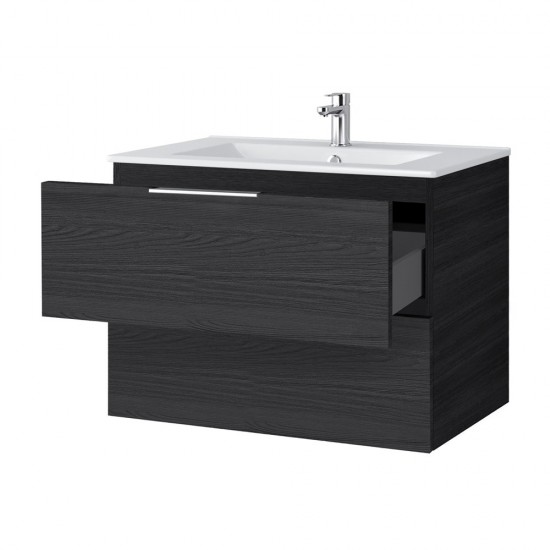Spintelė voniai Riva SA700-6 70 cm Woodflow Ash, stalčiai,  su praustuvu
