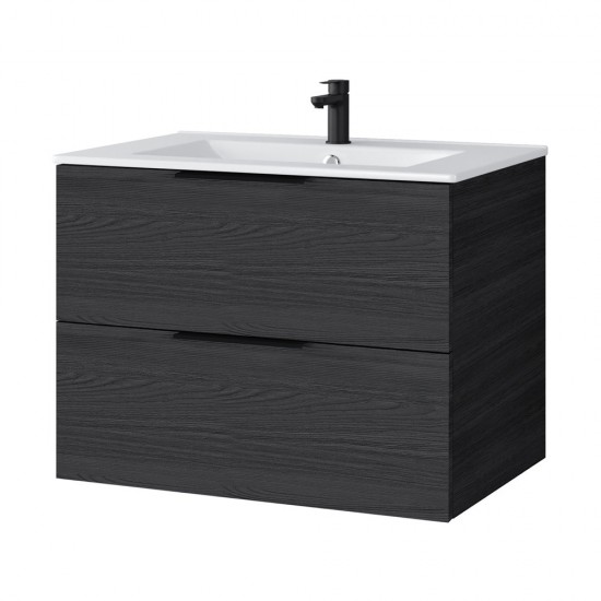 Spintelė voniai Riva SA700-6 70 cm Woodflow Ash, stalčiai,  su praustuvu