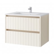 Spintelė voniai Riva SA70G 70 cm Beige matinė, stalčiai,  su praustuvu