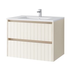 Spintelė voniai Riva SA70G 70 cm Beige matinė, stalčiai,  su praustuvu