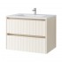 Spintelė voniai Riva SA70G 70 cm Beige matinė, stalčiai,  su praustuvu