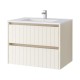Spintelė voniai Riva SA70G 70 cm Beige matinė, stalčiai,  su praustuvu