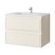 Spintelė voniai Riva SA70RV-2 70 cm Beige matinė, stalčiai,  su praustuvu