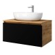 Spintelė voniai Riva SA800-GB 80 cm Gold Craft Oak / juoda, stalčius,  su praustuvu
