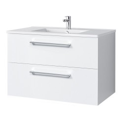 Spintelė voniai Riva SA800-3 80 cm balta, stalčiai,  su praustuvu