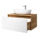 Spintelė voniai Riva SA800-GW 80 cm Gold Craft Oak / balta, stalčius,  su praustuvu