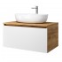 Spintelė voniai Riva SA800-GW 80 cm Gold Craft Oak / balta, stalčius,  su praustuvu