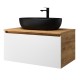 Spintelė voniai Riva SA800-GW 80 cm Gold Craft Oak / balta, stalčius,  su praustuvu