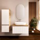 Spintelė voniai Riva SA800F-GW 80 cm Gold Craft Oak / balta, stalčius,  su praustuvu