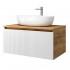 Spintelė voniai Riva SA800F-GW 80 cm Gold Craft Oak / balta, stalčius,  su praustuvu