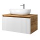Spintelė voniai Riva SA800F-GW 80 cm Gold Craft Oak / balta, stalčius,  su praustuvu