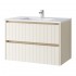 Spintelė voniai Riva SA80G 80 cm Beige matinė, stalčiai,  su praustuvu