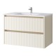 Spintelė voniai Riva SA80G 80 cm Beige matinė, stalčiai,  su praustuvu