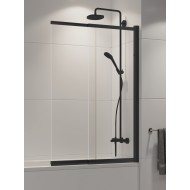 Vonios sienelė New Trendy Sensi 100 cm juoda matinė + skaidrus stiklas