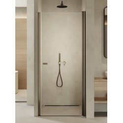 Dušo durys New Trendy Soleo I 100 cm šlifuoto nerūdijančio plieno + skaidrus stiklas