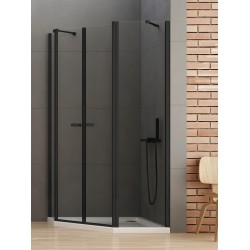 Dušo kabina New Trendy Soleo PK2 80 x 100 cm juoda matinė, skaidrus stiklas